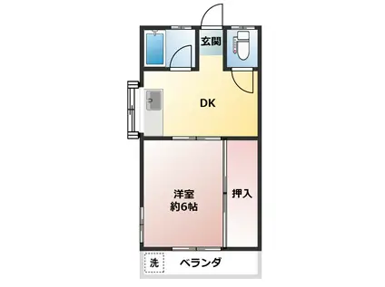 コーポ峰(1DK/2階)の間取り写真