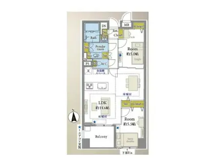 ベラカーサ秋葉原(2LDK/10階)の間取り写真