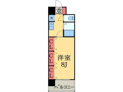 GRASS SQUARE 六番館(1K/14階)の間取り写真