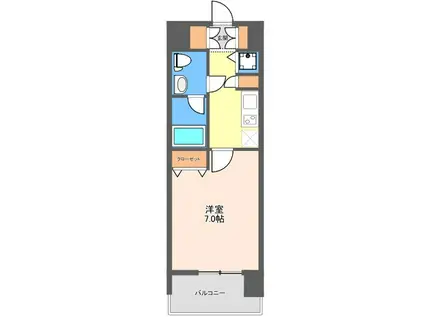 CUBES(1K/6階)の間取り写真