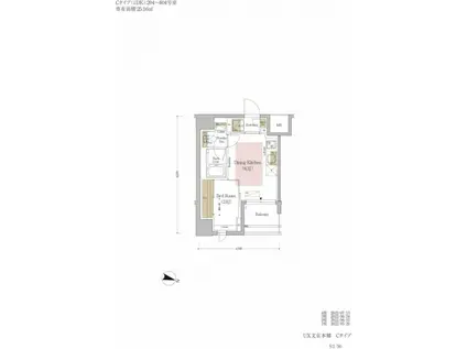 アーバネックス文京本郷(1DK/6階)の間取り写真