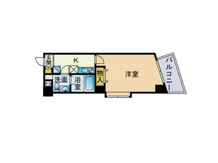 リファインかむろ坂(1K/6階)の間取り写真