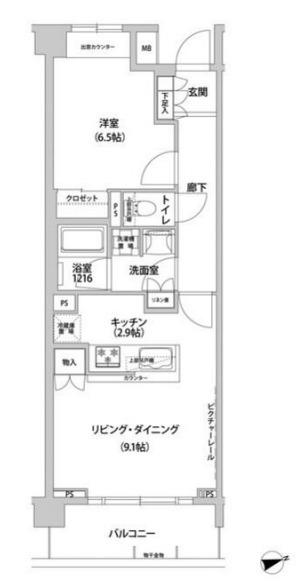 コンフォリア目黒青葉台(1LDK/3階)の間取り写真
