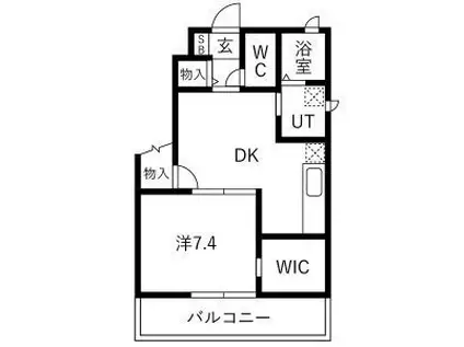 デュースHINA(1LDK/2階)の間取り写真