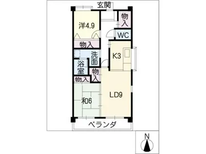 泰輝マンション(2LDK/2階)の間取り写真