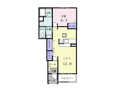 サンリット ヴィラ I(1LDK/1階)の間取り写真