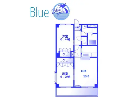 プランドールヤバネ(2LDK/1階)の間取り写真