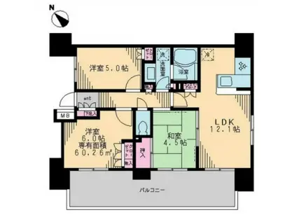 スカイグランデ船橋宮本(3LDK/3階)の間取り写真
