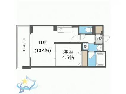 JP NOIE 円山表参道(1LDK/7階)の間取り写真