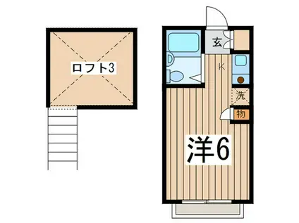 パレス桜ヶ丘(1K/1階)の間取り写真