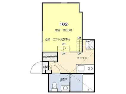 セレーナあらかわ遊園(1K/1階)の間取り写真