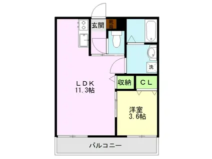 FLAT TM(1LDK/1階)の間取り写真