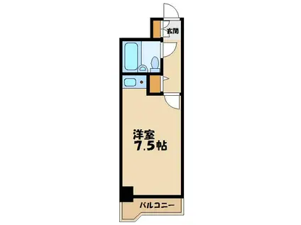ライオンズプラザ海老名(ワンルーム/6階)の間取り写真