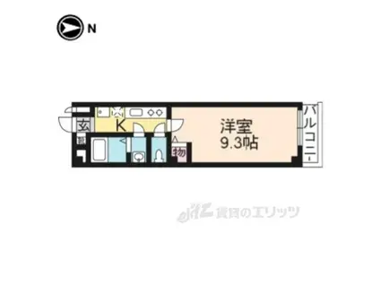 フラッティ千本今出川(1K/3階)の間取り写真