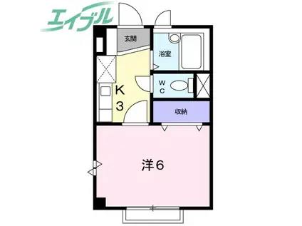 シャルマンT・T(1K/2階)の間取り写真