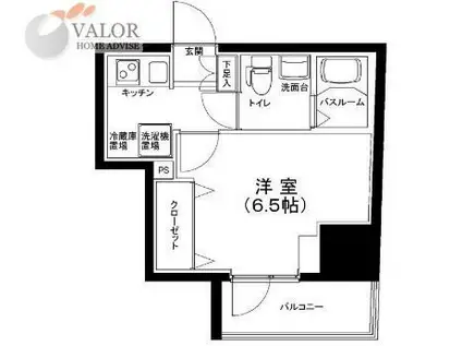 ルフレプレミアム川崎(1K/5階)の間取り写真