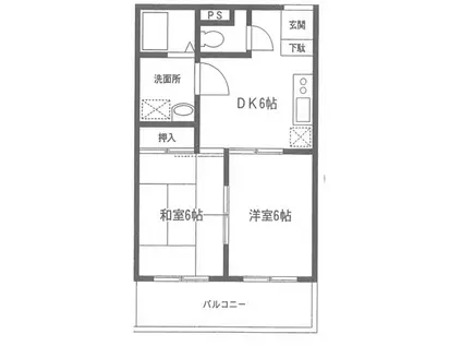 グランシャリオ(2DK/3階)の間取り写真