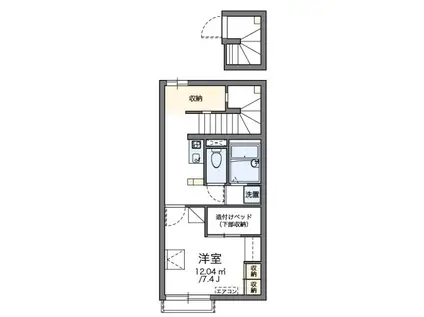 サンヴィラージュ(1K/2階)の間取り写真