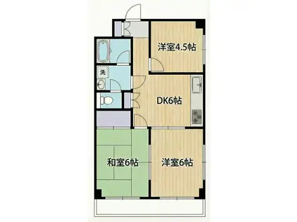 フジヤユーアイビル(3DK/3階)の間取り写真