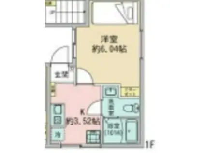 プラスアーバン東中野(1K/1階)の間取り写真