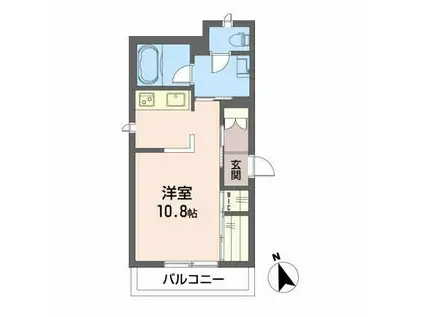 クラーション山河(ワンルーム/2階)の間取り写真