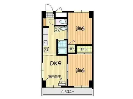 ユーゲントハイム盛岡(2DK/4階)の間取り写真