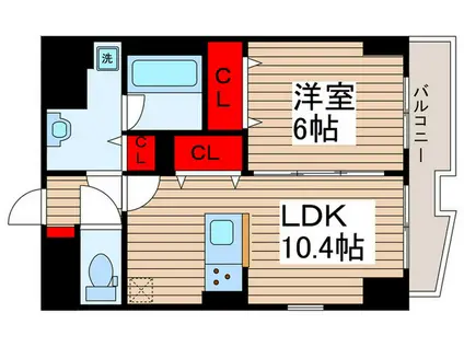 CREATE AXIS(1LDK/4階)の間取り写真