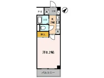 第2コーポ朝倉(1K/3階)の間取り写真