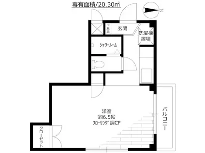 駒沢514マンション(1K/3階)の間取り写真