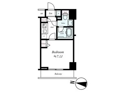 メインステージ錦糸町IV(1K/14階)の間取り写真