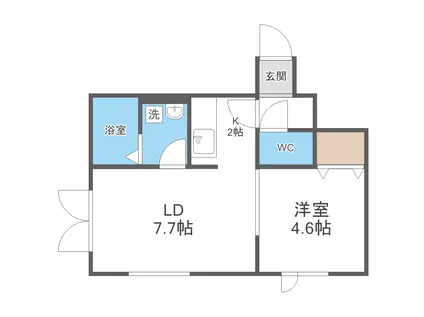 マイコート北郷(1LDK/3階)の間取り写真