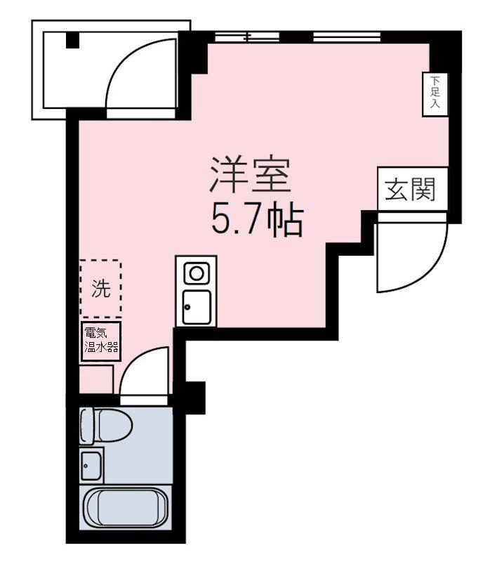 ライベストコート常盤台(1K/5階)の間取り写真