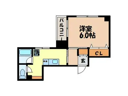 カリーナクアトロピア二(1K/4階)の間取り写真