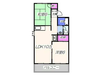 セジュール松川(2LDK/2階)の間取り写真