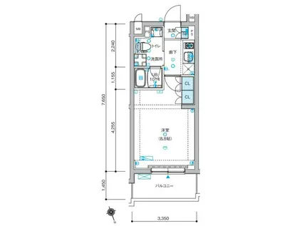 ガリシア蒲田サウス(1K/3階)の間取り写真