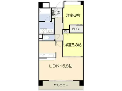 リラフォート千里中央(2LDK/6階)の間取り写真