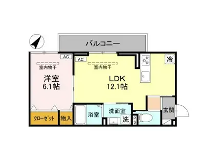ルミナスプレイス(1LDK/2階)の間取り写真