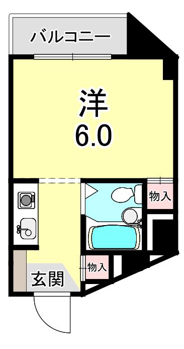 第2広本ハイツ(1DK/4階)の間取り写真