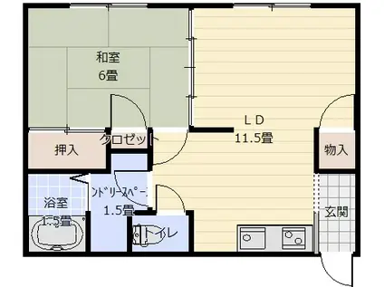 ガレージライフ宮関(2DK/2階)の間取り写真