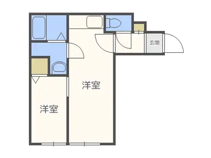 アイアール豊平公園(1LDK/2階)の間取り写真