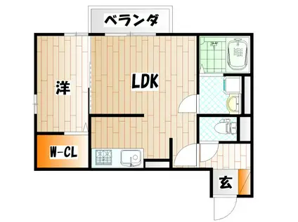 サニーコート(1LDK/2階)の間取り写真