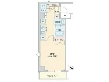 グリーンヴェヴェイ向ヶ丘(1K/3階)の間取り写真