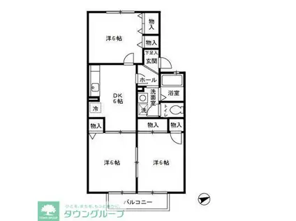 アルシュ11(3DK/2階)の間取り写真