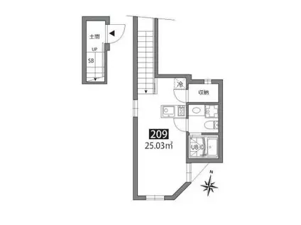 グランアセット赤堤(ワンルーム/2階)の間取り写真