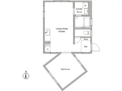 オンザパーク(1LDK/1階)の間取り写真