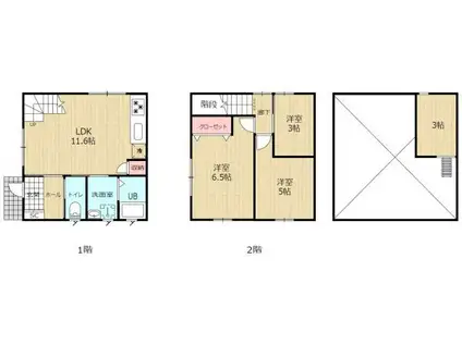 ウエスト-SQUARE(3SLDK/1階)の間取り写真