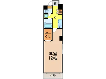 アーバンドエル荒田(1K/3階)の間取り写真