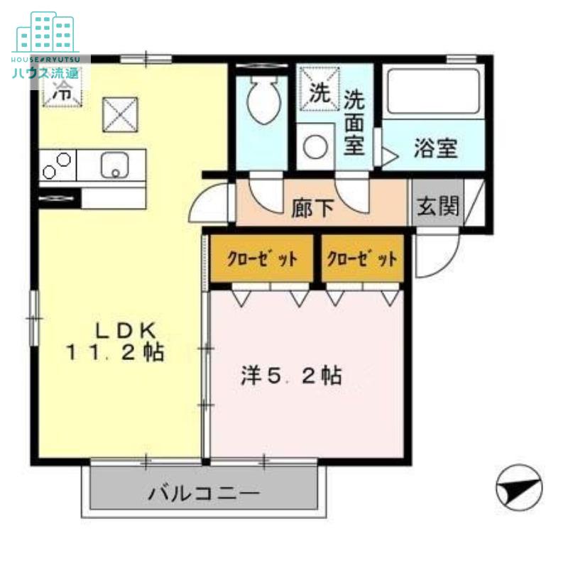 アルペジオ久原A(1LDK/1階)の間取り写真
