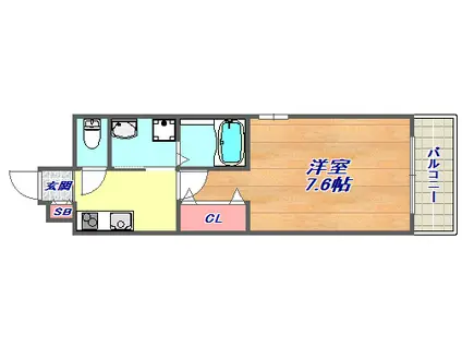 コートベルフラワー(1K/5階)の間取り写真