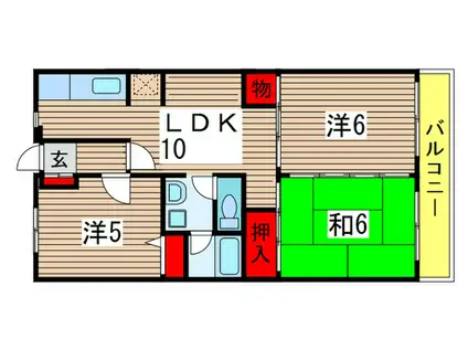 第三大越ビル(3LDK/3階)の間取り写真